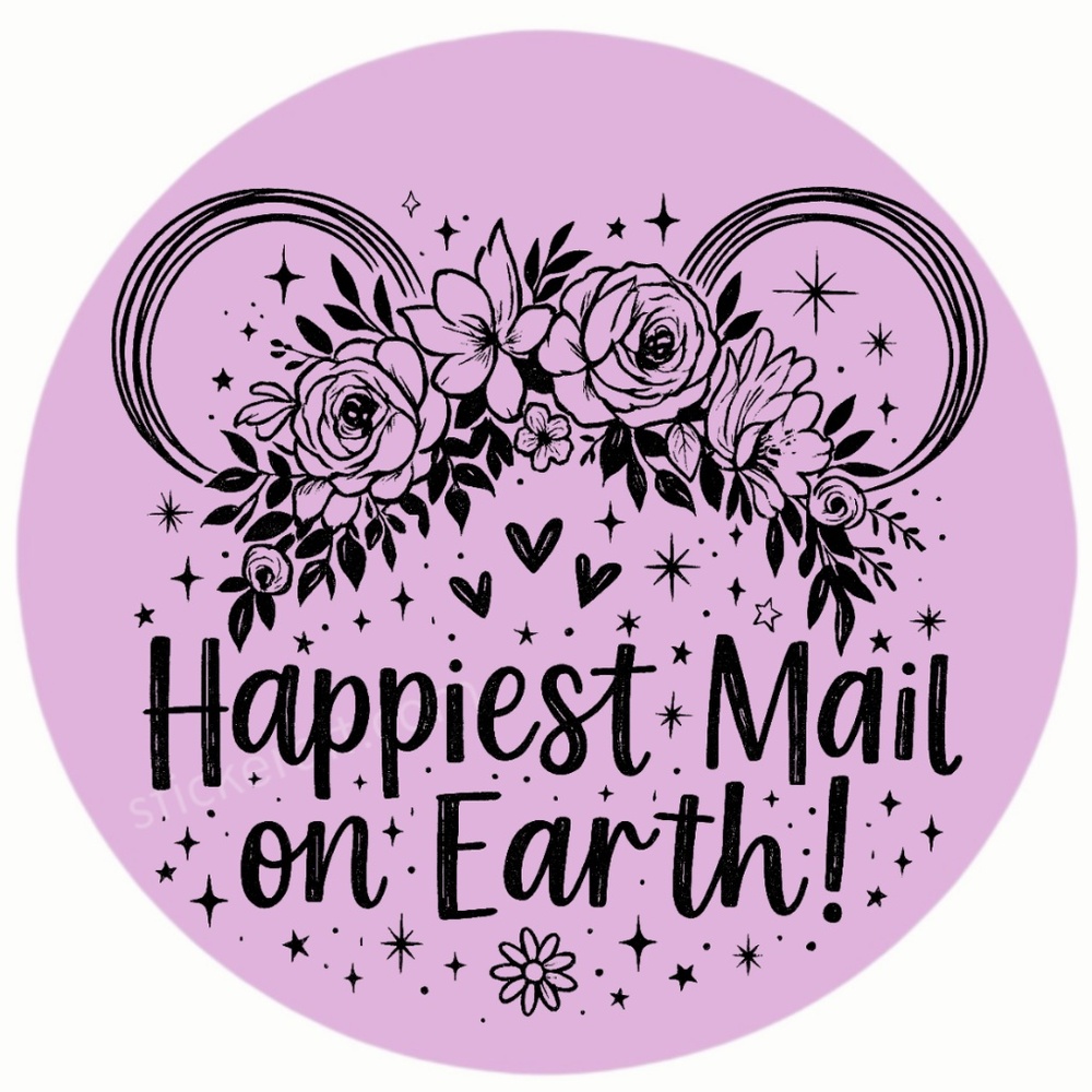 Happiest Mail on Earth Sticker 2” | Cute DISNEY Label | Small Biz Packaging - Picture 13 of 14